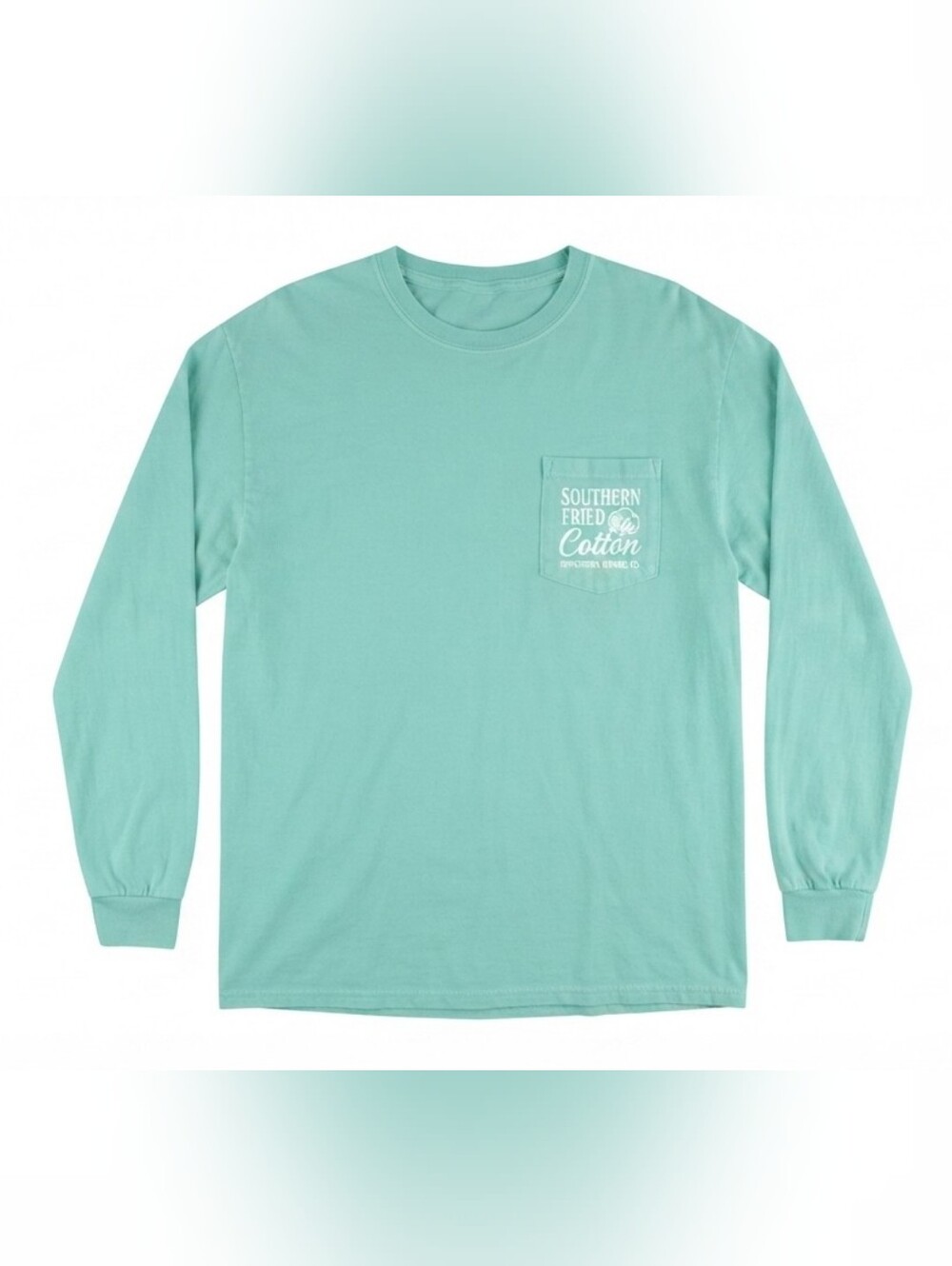 Southern Fried Cotton "The Outer Banks" L/S T-Shirt - Light Blue Map Graphic